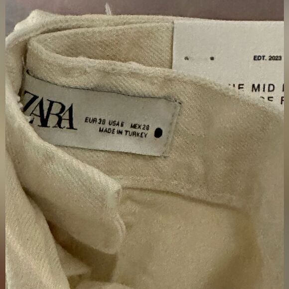ZARA | Ecru | ZW MID-RISE LOOSE FIT JEANS - Picture 6 of 6